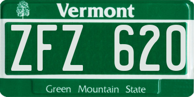 VT license plate ZFZ620