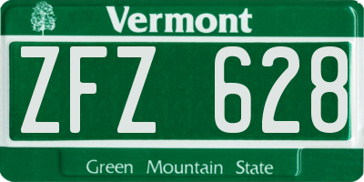 VT license plate ZFZ628