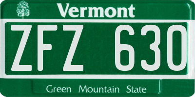 VT license plate ZFZ630