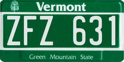 VT license plate ZFZ631