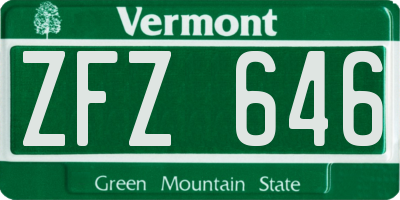 VT license plate ZFZ646