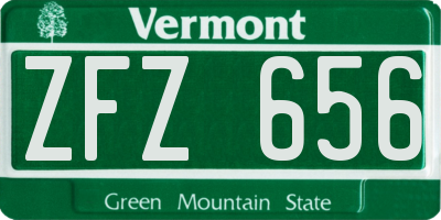 VT license plate ZFZ656