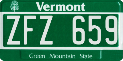 VT license plate ZFZ659