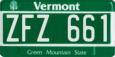 VT license plate ZFZ661