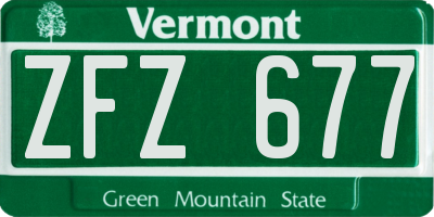 VT license plate ZFZ677