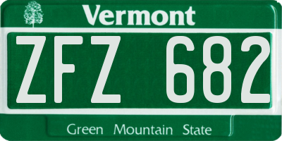 VT license plate ZFZ682