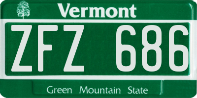 VT license plate ZFZ686