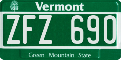 VT license plate ZFZ690