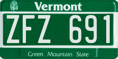 VT license plate ZFZ691