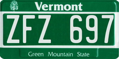 VT license plate ZFZ697