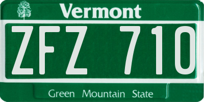 VT license plate ZFZ710