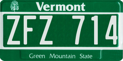 VT license plate ZFZ714