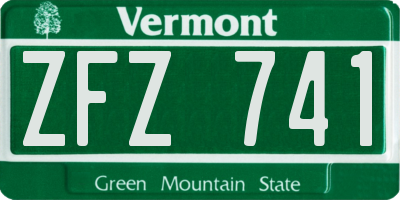 VT license plate ZFZ741