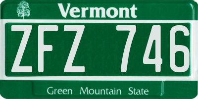 VT license plate ZFZ746