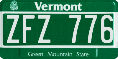 VT license plate ZFZ776