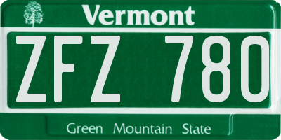 VT license plate ZFZ780