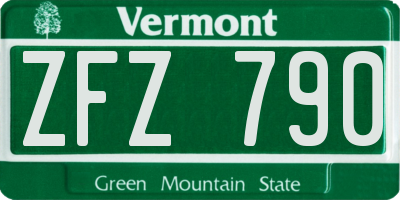 VT license plate ZFZ790