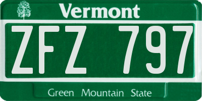 VT license plate ZFZ797
