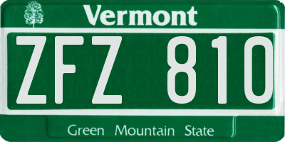 VT license plate ZFZ810