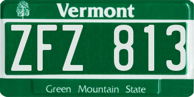VT license plate ZFZ813