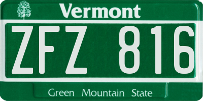 VT license plate ZFZ816