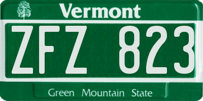 VT license plate ZFZ823