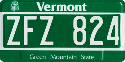 VT license plate ZFZ824