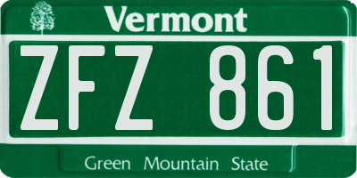 VT license plate ZFZ861