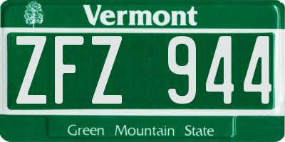VT license plate ZFZ944