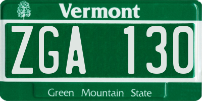 VT license plate ZGA130