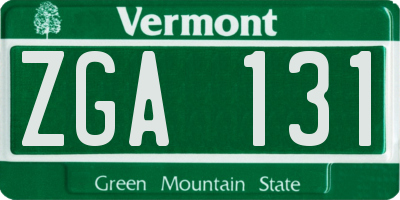 VT license plate ZGA131