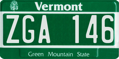 VT license plate ZGA146