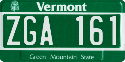 VT license plate ZGA161
