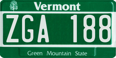 VT license plate ZGA188