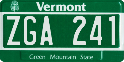 VT license plate ZGA241