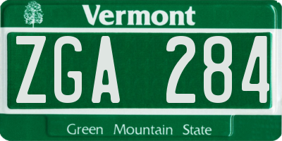 VT license plate ZGA284