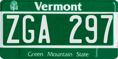 VT license plate ZGA297