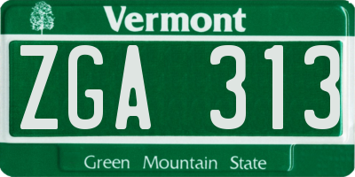 VT license plate ZGA313