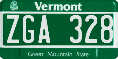VT license plate ZGA328