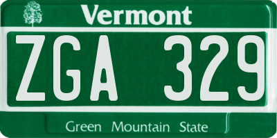 VT license plate ZGA329