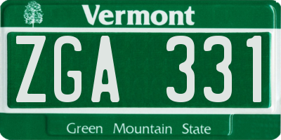 VT license plate ZGA331