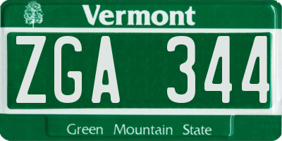 VT license plate ZGA344