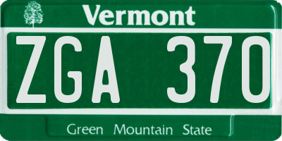 VT license plate ZGA370