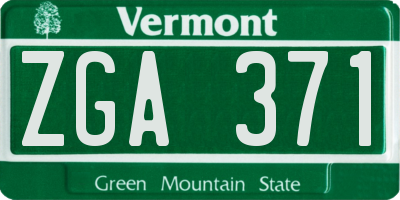 VT license plate ZGA371