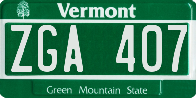 VT license plate ZGA407