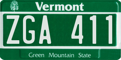 VT license plate ZGA411