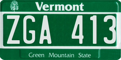 VT license plate ZGA413