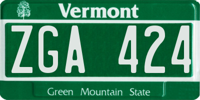VT license plate ZGA424
