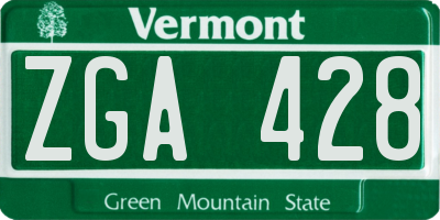 VT license plate ZGA428