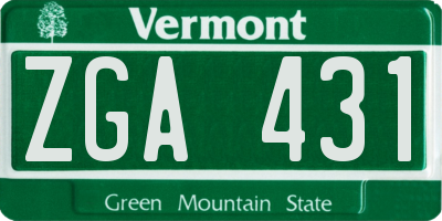 VT license plate ZGA431